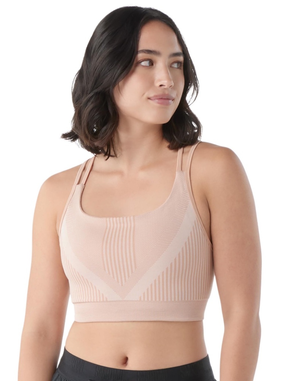 NWT Smartwool Women's Intraknit Strappy Bra Pink Sugar Heather